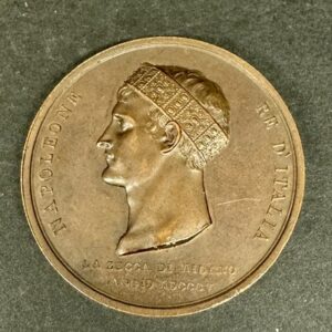 Médaille en argent 1805 – Napoléon Roi d’Italie couronné à Milan