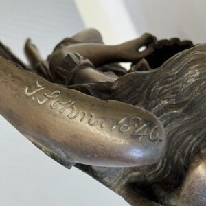Bénitier mural en bronze – Deux anges (daté 1846)